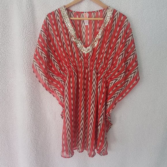 USED Women Ocean Club Beach Dress Size M Nice Colors Looks Like New - Picture 1 of 5